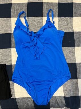 Blue Ruffle One-Piece Swimsuit